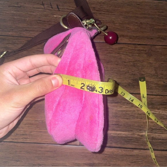 Vintage pink Juicy Saddle bag messenger y2k crossbody cherry charm juicy couture - Picture 6 of 13